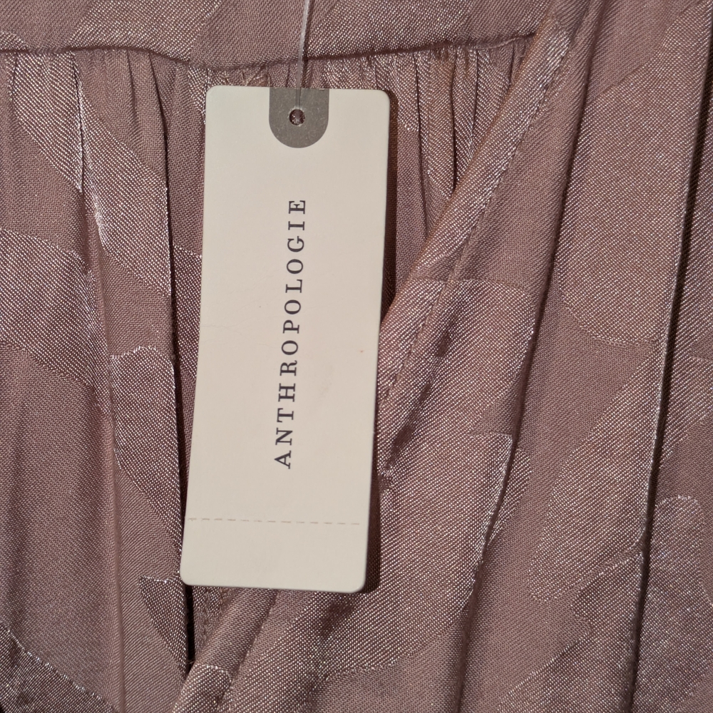NWT Anthropologie Rose Laurentia Jacquard Jumpsuit Pink Size S Boho Wide Leg - Picture 8 of 14